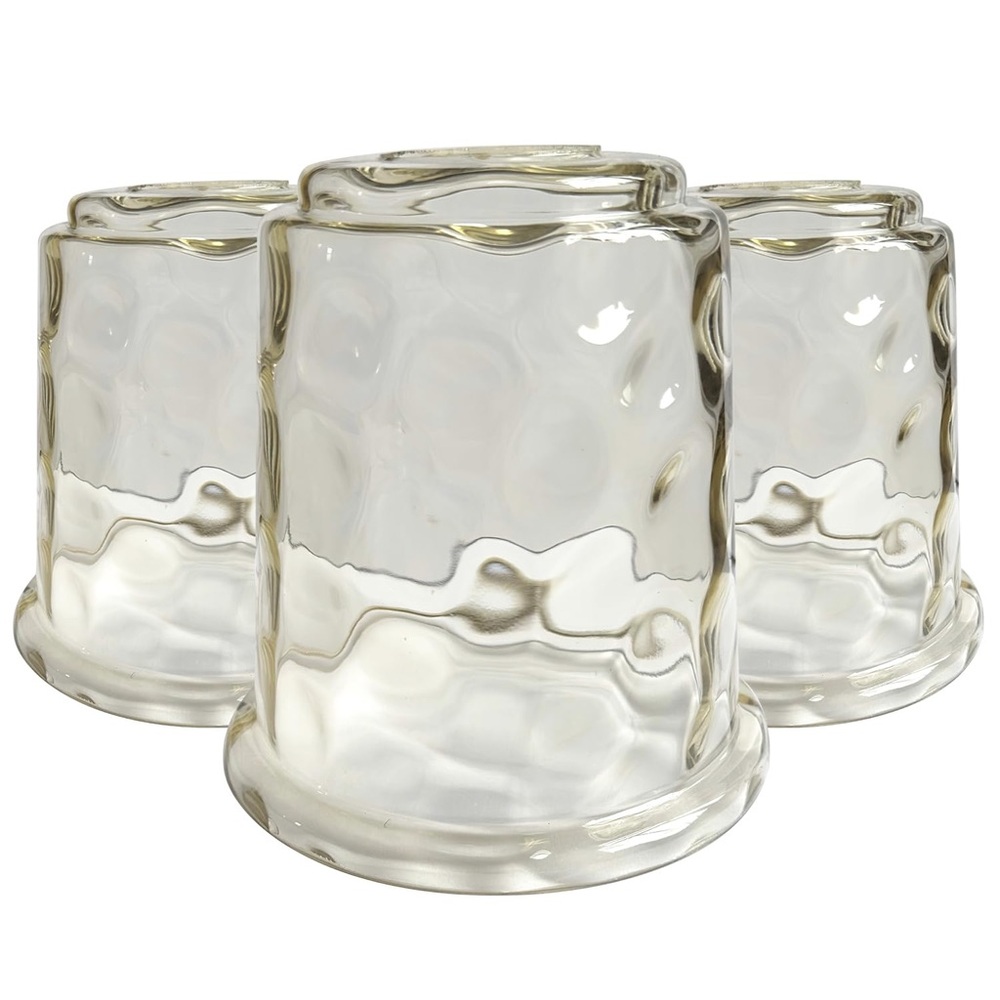 3 Pack Amber Glass Lamp Shades Drum Style 1-5/8” Fitter Replacement